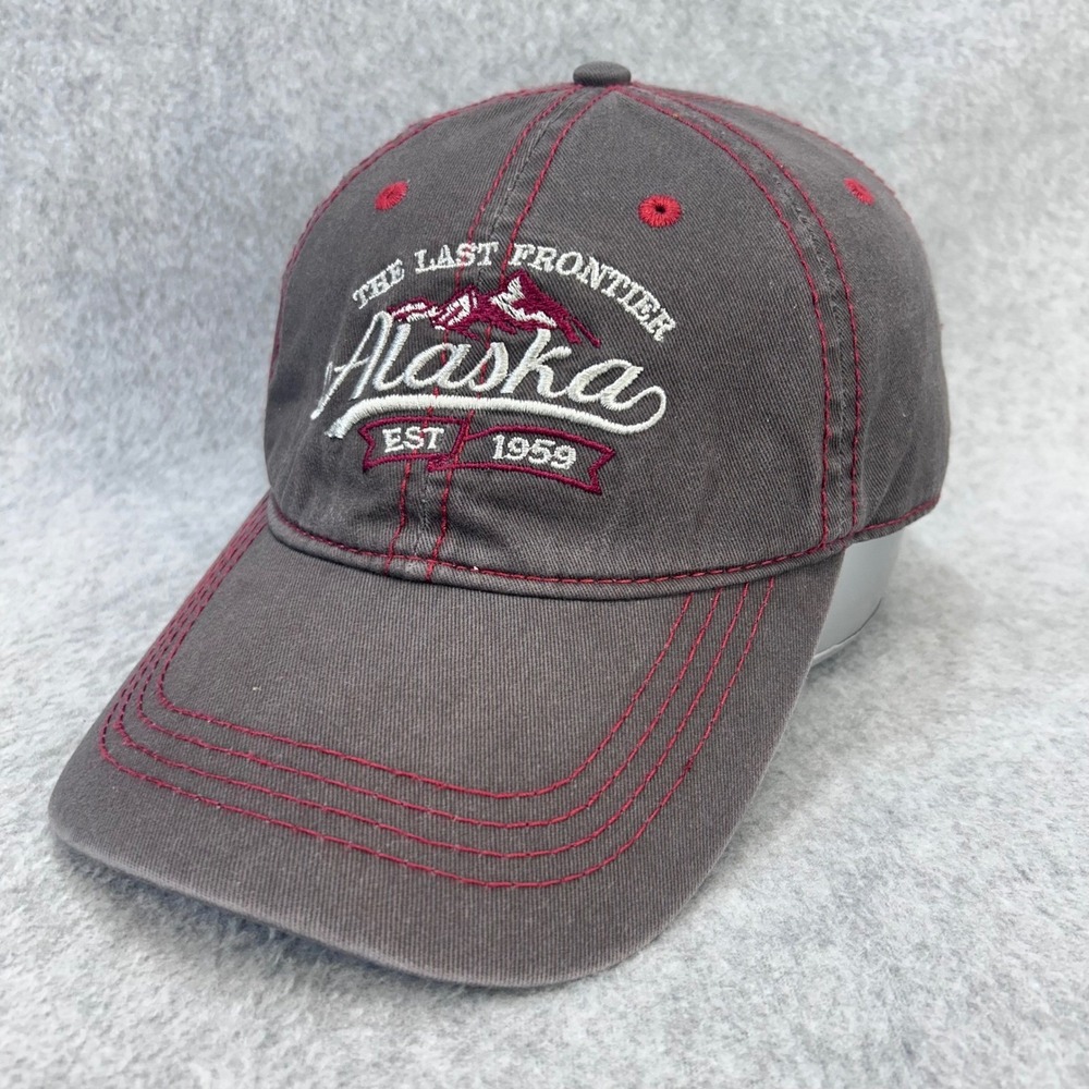 Alaska The Last Frontier Mens Gray Prairie Mountain Baseball Cap Est 1959 OSFM